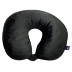 VIAGGI Microbead U Shape Travel Neck Pillow with Fleece - Black